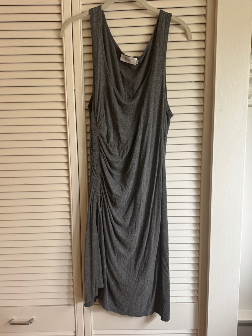 A.L.C. Charcoal Gray Draped Midi Dress